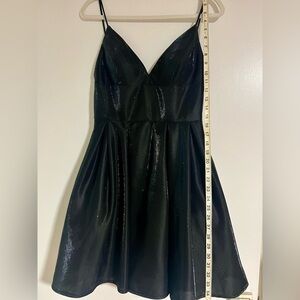 Chic Black Shimmer Mini Dress